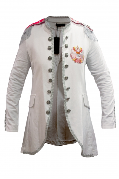 Mantel Jacket  Lappen Damen Karnevalskostüm Fasching Weiß Alaaf